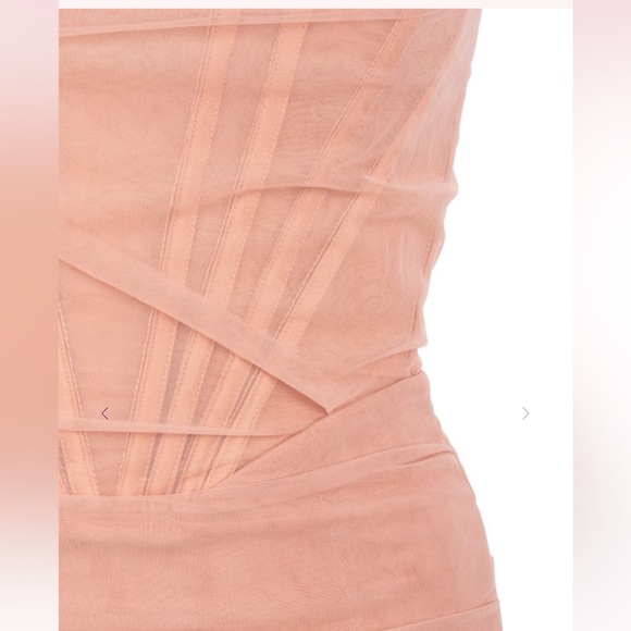 House of CB Leila Blush Mesh Corset Mini Dress| Size XS| No Tags, Not Worn - Picture 6 of 13
